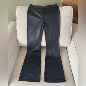 Serra Faux Leather Black Flare Women's Pants